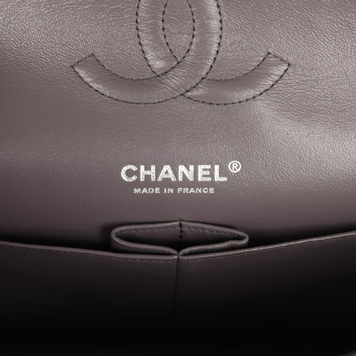 Pre-owned Chanel Medium Classic Double Flap Bag Iridescent Purple Goatskin Rainbow Hardware