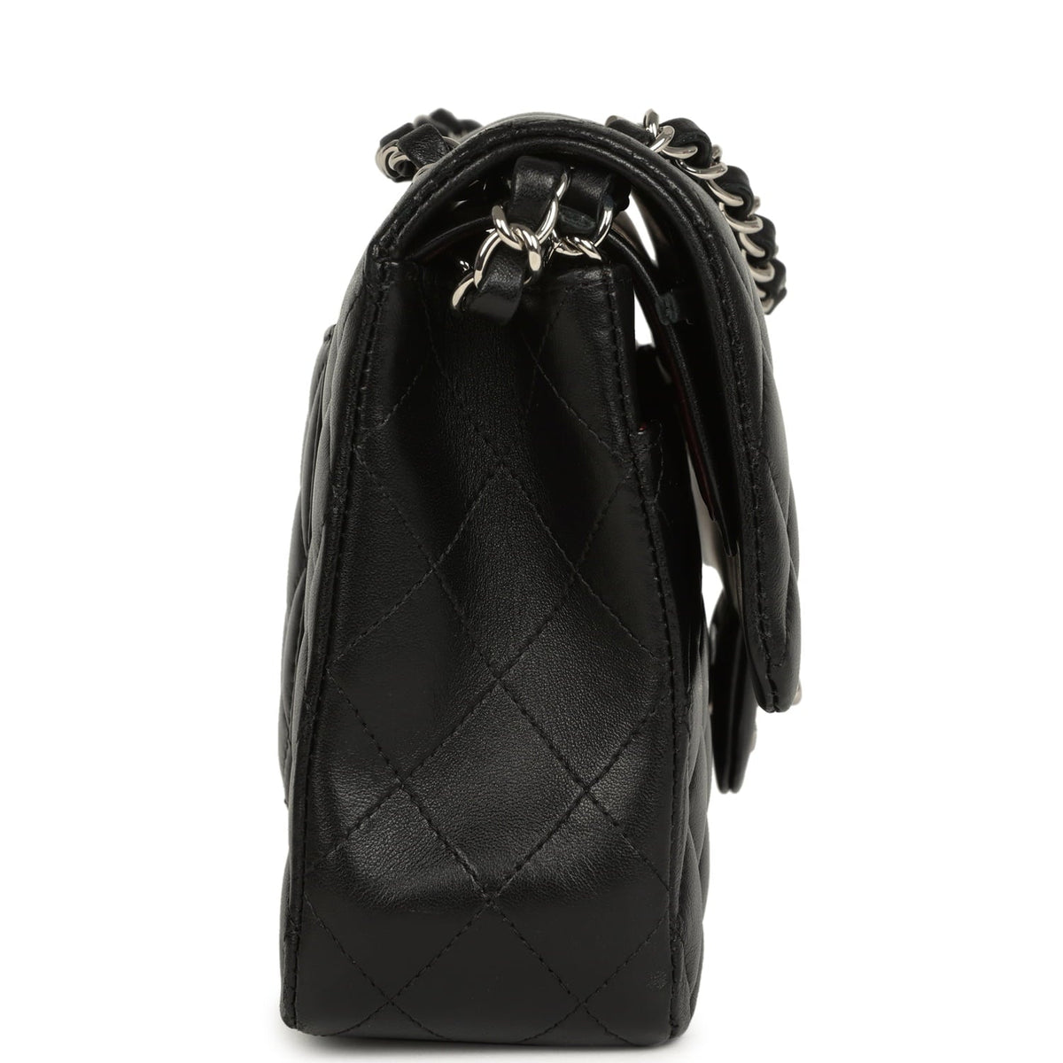 Pre-owned Chanel Medium Classic Double Flap Black Caviar Silver Hardware