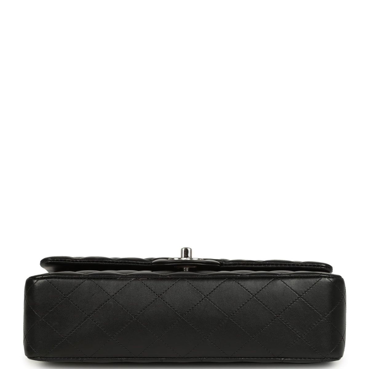 Pre-owned Chanel Medium Classic Double Flap Black Caviar Silver Hardware