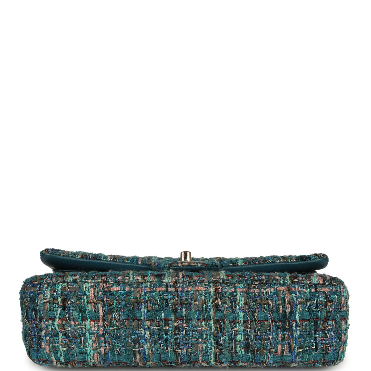 Pre-owned Chanel Medium "Egypt" Classic Double Flap Bag Blue Tweed Light Gold Hardware