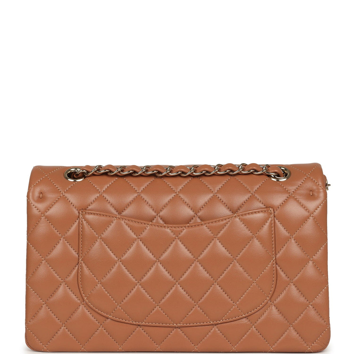 Chanel Medium Classic Double Flap Bag Caramel Lambskin Light Gold Hardware
