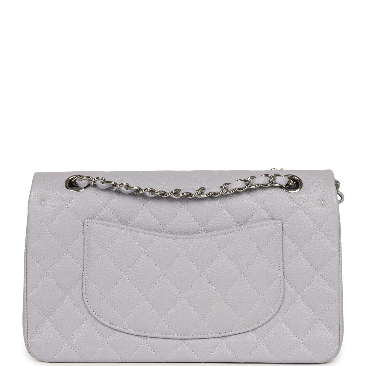 Chanel Medium Classic Double Flap Bag Light Purple Caviar Silver Hardware