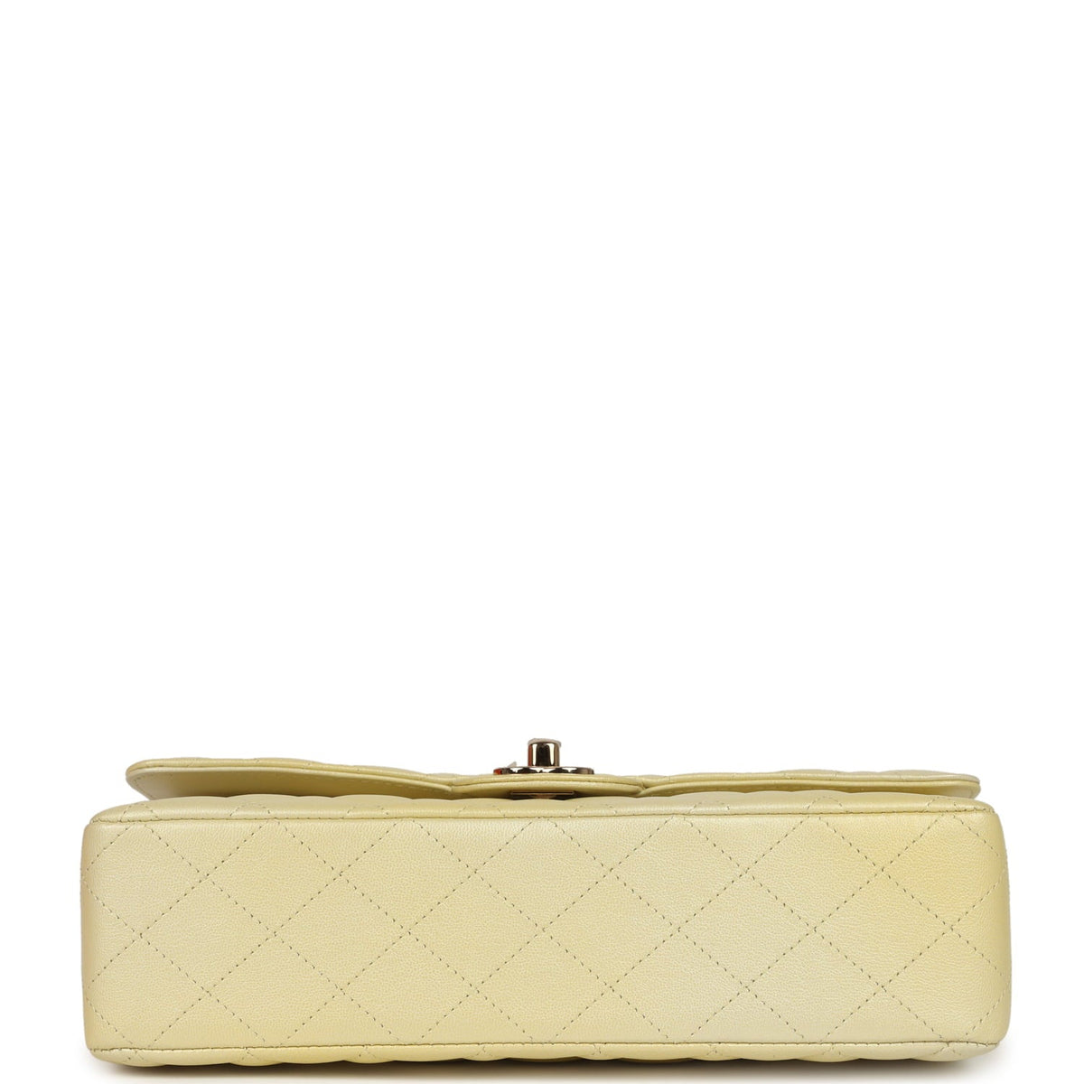Pre-owned Chanel Medium Classic Double Flap Ombre Yellow Pearly Goatskin Gold Hardware