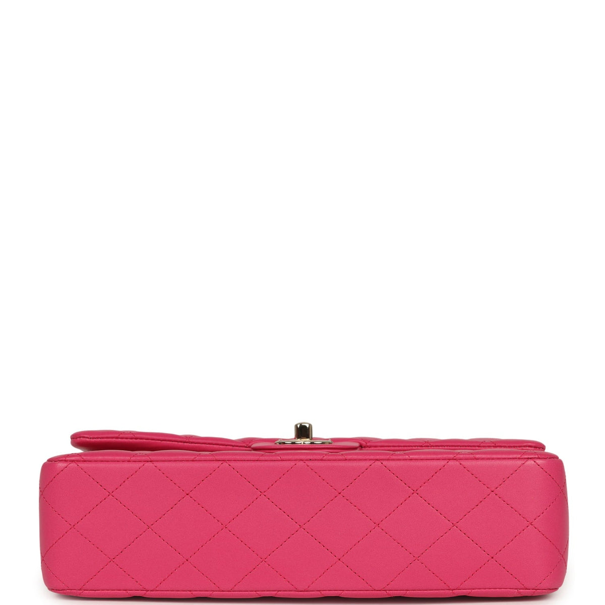 Chanel Medium Classic Double Flap Bag Dark Pink Lambskin Light Gold Hardware