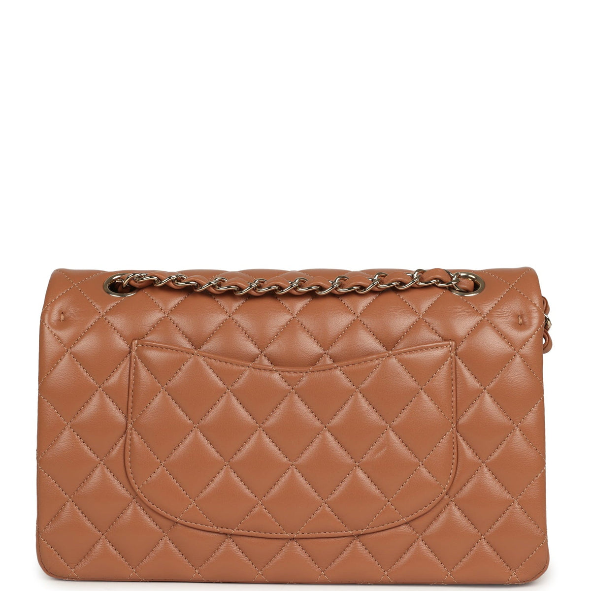 Chanel Medium Classic Double Flap Bag Caramel Lambskin Light Gold Hardware
