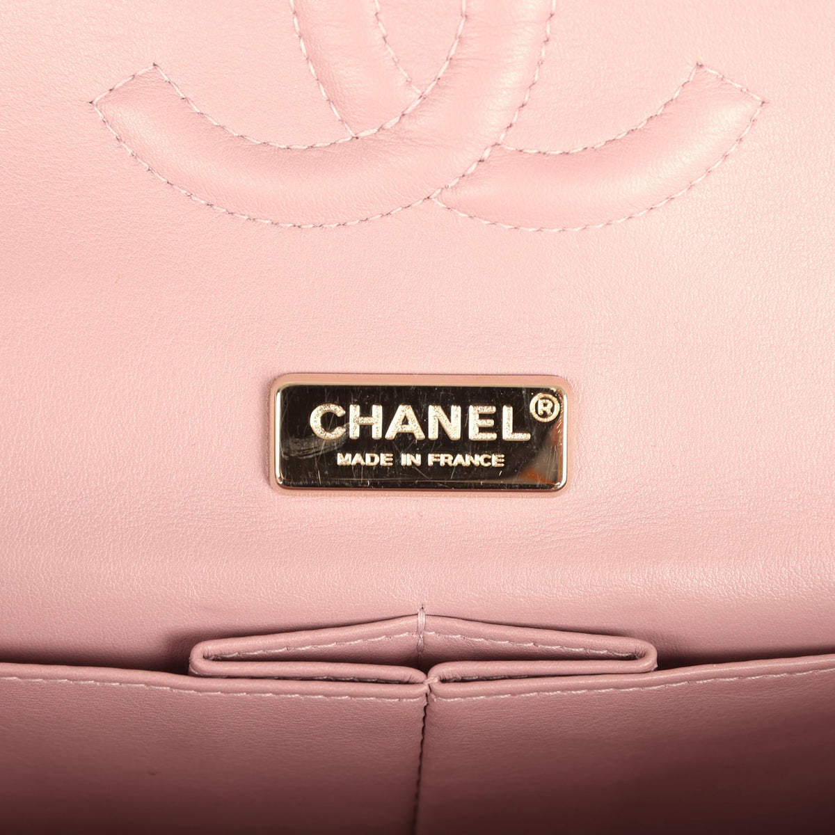 Pre-owned Chanel Medium Classic Double Flap Bag Iridescent Pink Python Light Gold Hardware