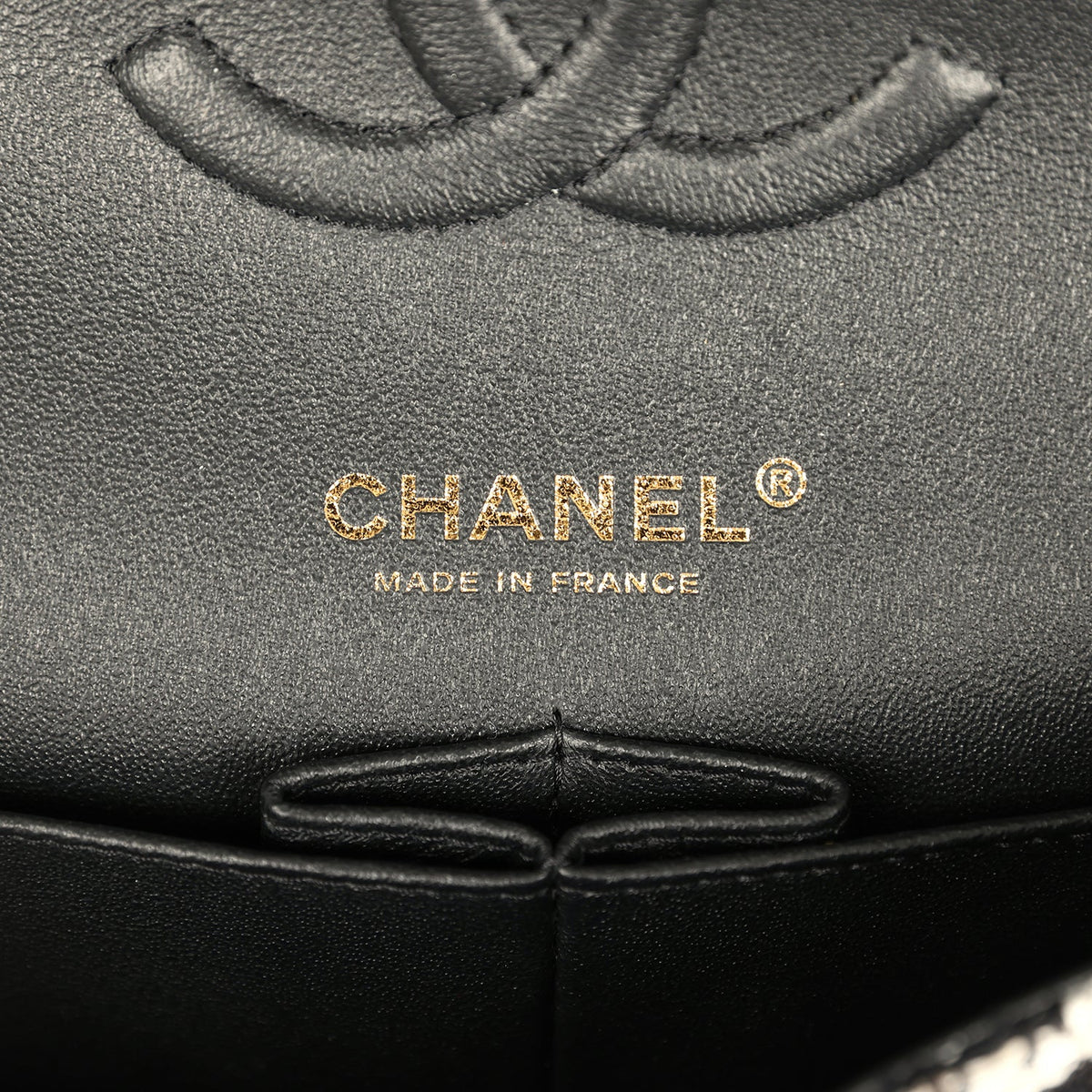Pre-owned Chanel Medium Classic Double Flap Bag Black, White, Tweed Light Gold Hardware