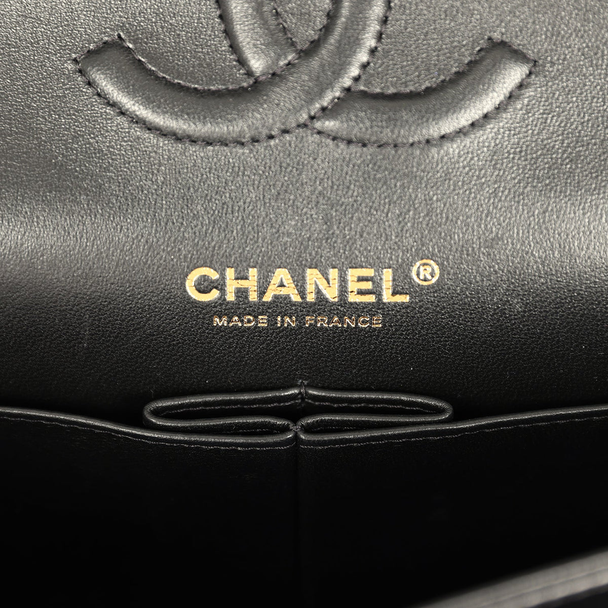 Pre-owned Chanel Medium Classic Double Flap Black Lambskin Rose Gold Hardware