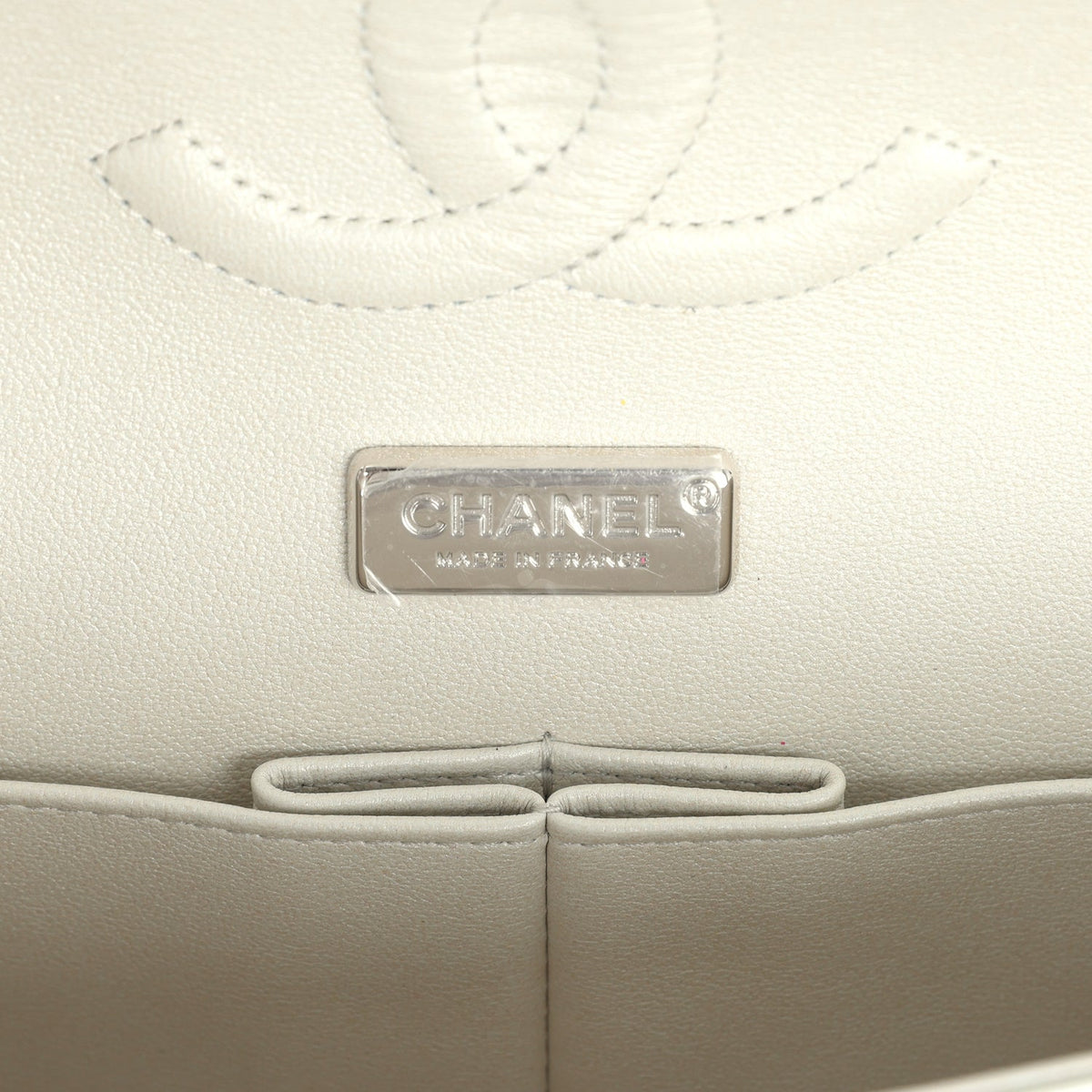 Pre-owned Chanel Medium Sequin Classic Double Flap Bag Light Grey, Pink, Yellow Embroidered Satin Silver Hardware