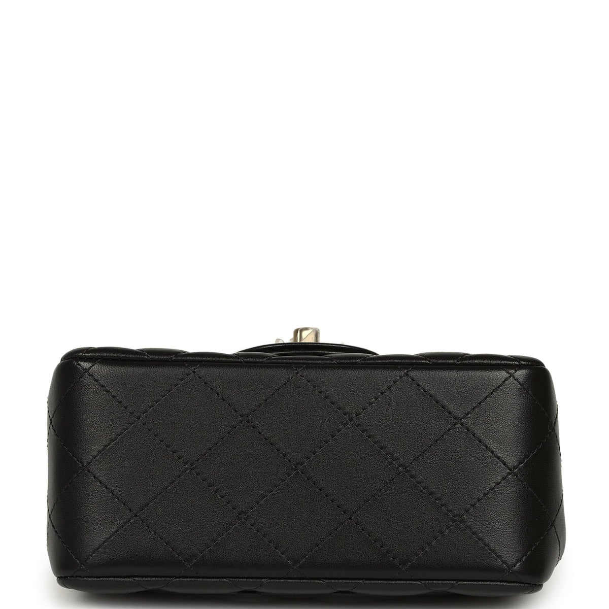 Chanel Mini Classic Square Flap Bag Black Lambskin Light Gold Hardware