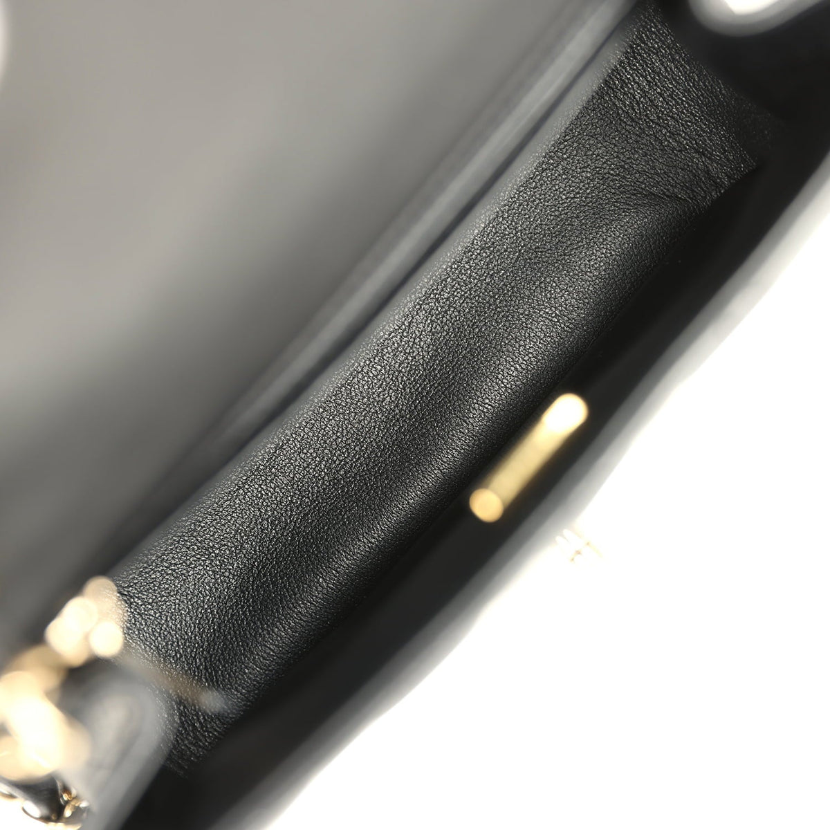 Chanel Mini Classic Square Flap Bag Black Lambskin Light Gold Hardware