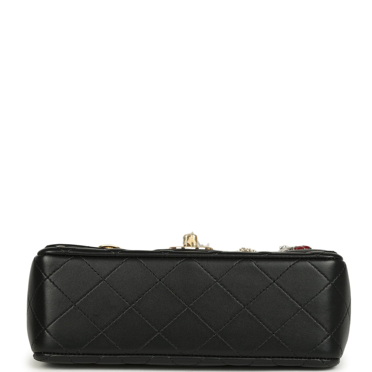 Chanel Mini Classic "Space Charms" Rectangular Flap Bag Black Lambskin Gold Hardware