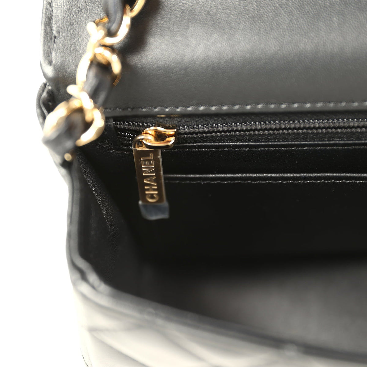 Chanel Mini Classic "Space Charms" Rectangular Flap Bag Black Lambskin Gold Hardware