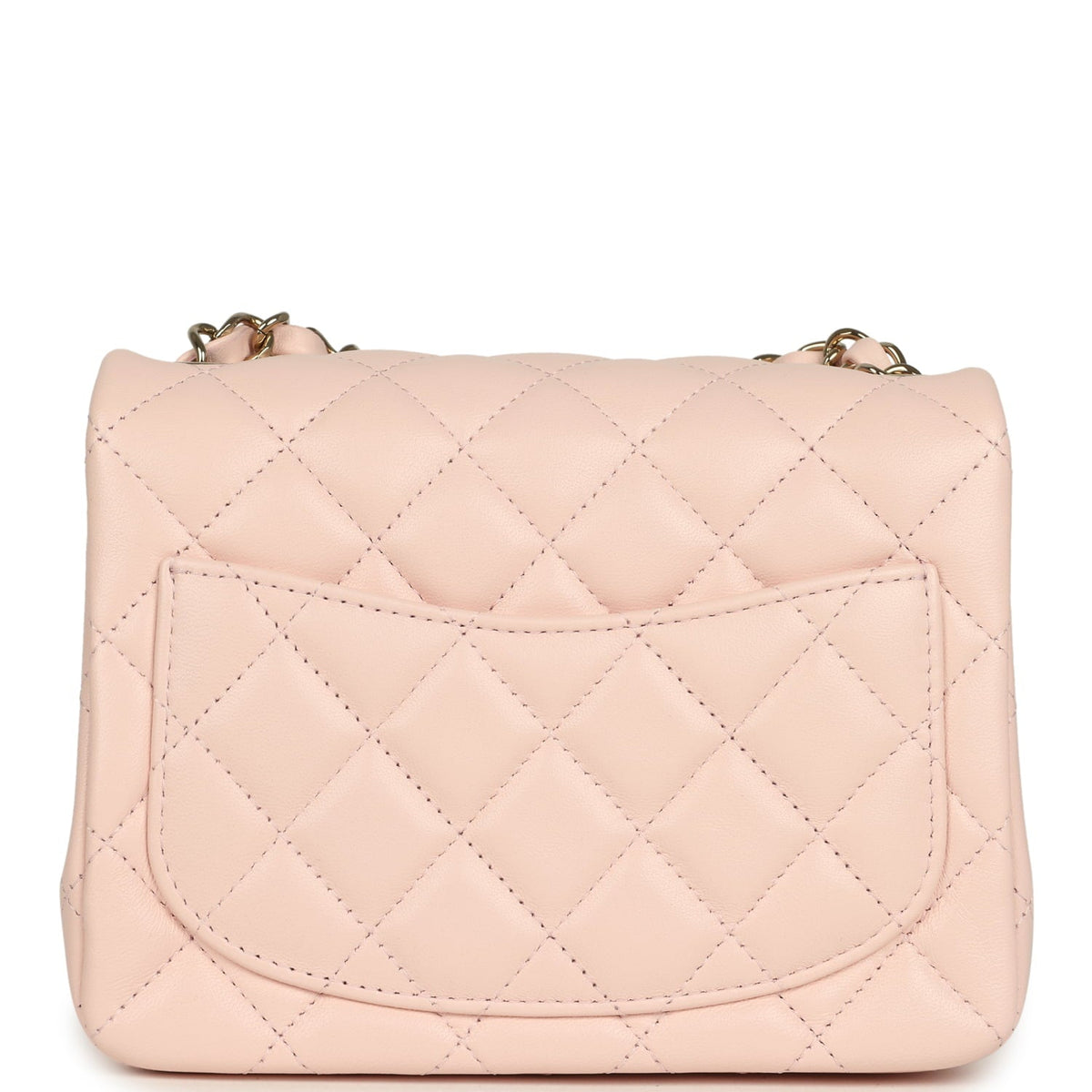 Chanel Mini Classic Square Flap Bag Pink Lambskin Gold Hardware