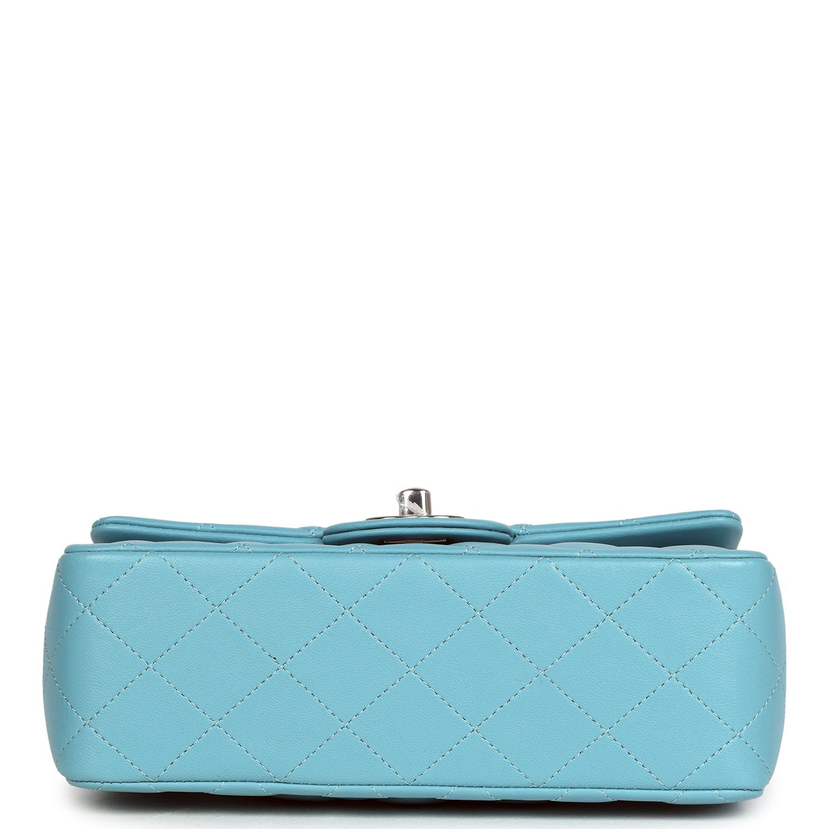 Chanel Mini Rectangular Flap Bag Light Blue Lambskin Light Gold Hardware