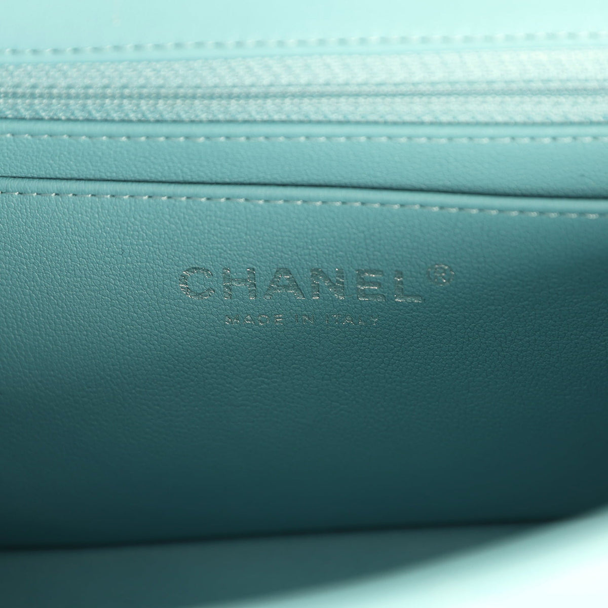 Chanel Mini Rectangular Flap Bag Light Blue Lambskin Light Gold Hardware