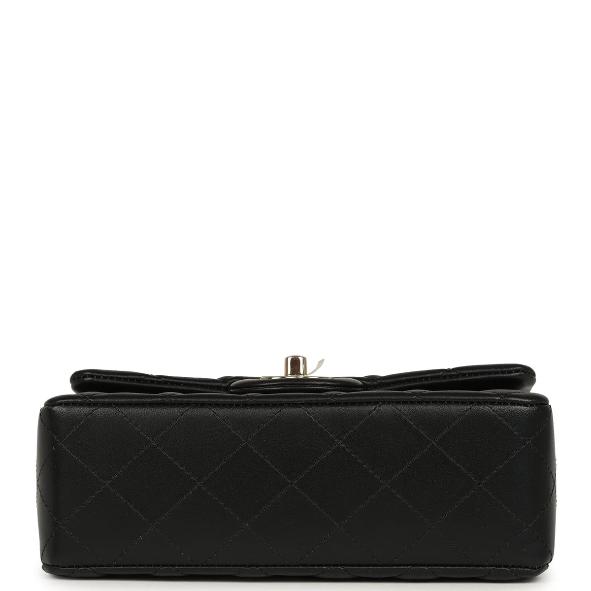 Pre-owned Chanel Mini Classic Rectangular Flap Bag Black Lambskin Light Gold Hardware