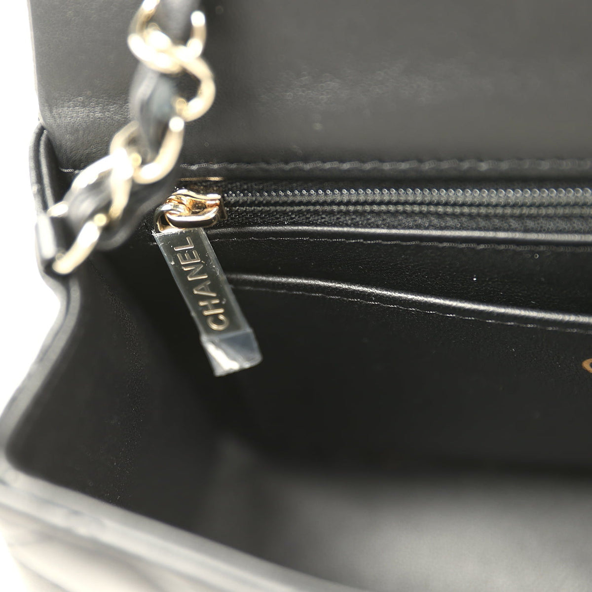 Pre-owned Chanel Mini Classic Rectangular Flap Bag Black Lambskin Light Gold Hardware