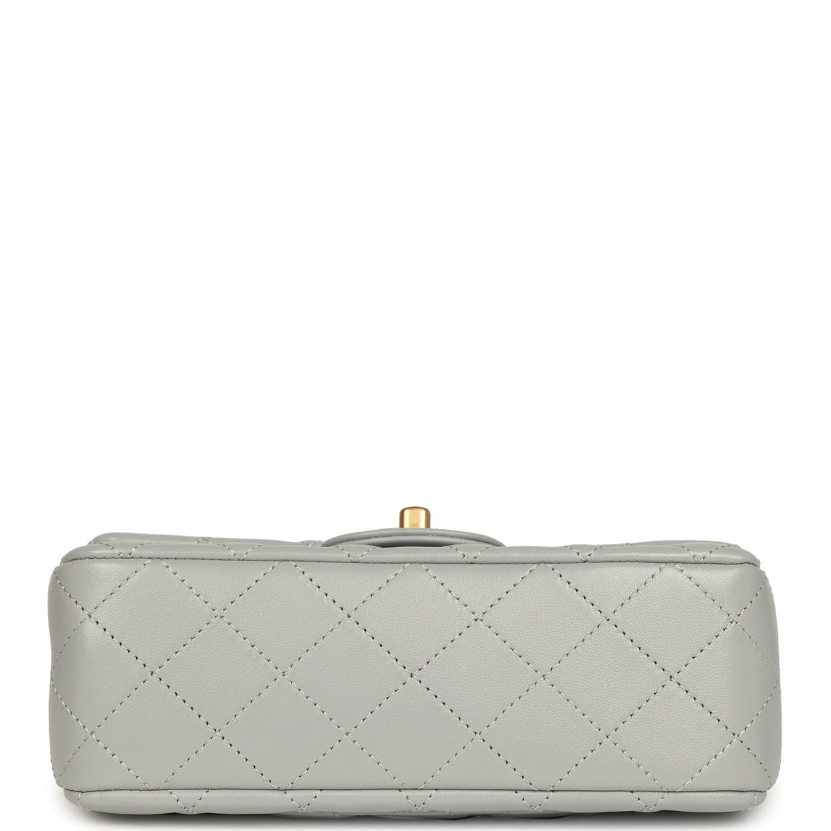 Chanel Mini Pearl Crush Rectangular Flap Bag Grey Lambskin Brushed Gold Hardware