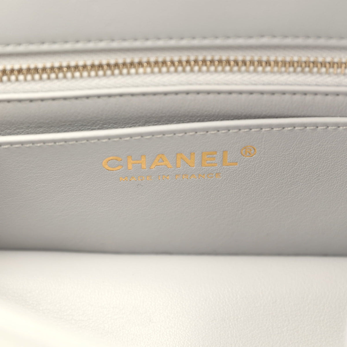 Chanel Mini Pearl Crush Rectangular Flap Bag Grey Lambskin Brushed Gold Hardware