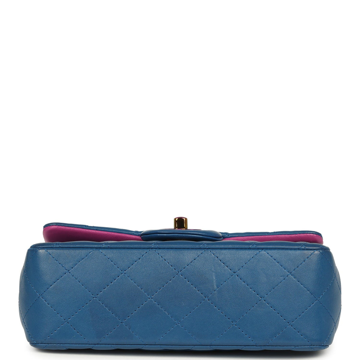 Pre-owned Chanel Mini Rectangular Flap Bag Blue, Purple Lambskin Rainbow Hardware