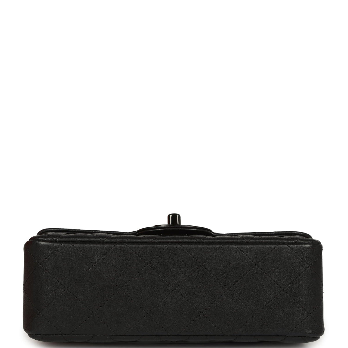 Pre-owned Chanel Mini Classic Rectangular Flap Bag So Black Crumpled Calfskin Black Hardware