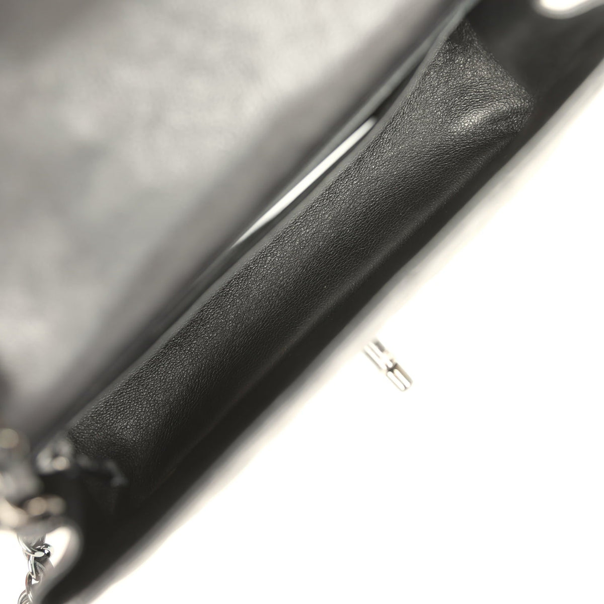 Pre-owned Chanel Mini Classic Rectangular Flap Bag So Black Crumpled Calfskin Black Hardware
