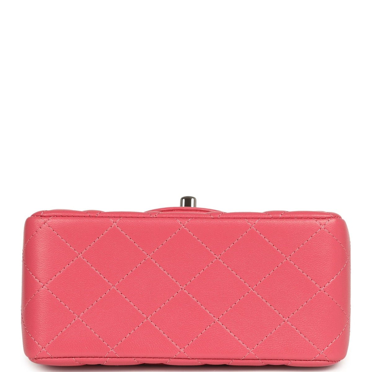 Chanel Mini Classic Square Flap Bag Pink Lambskin Silver Hardware