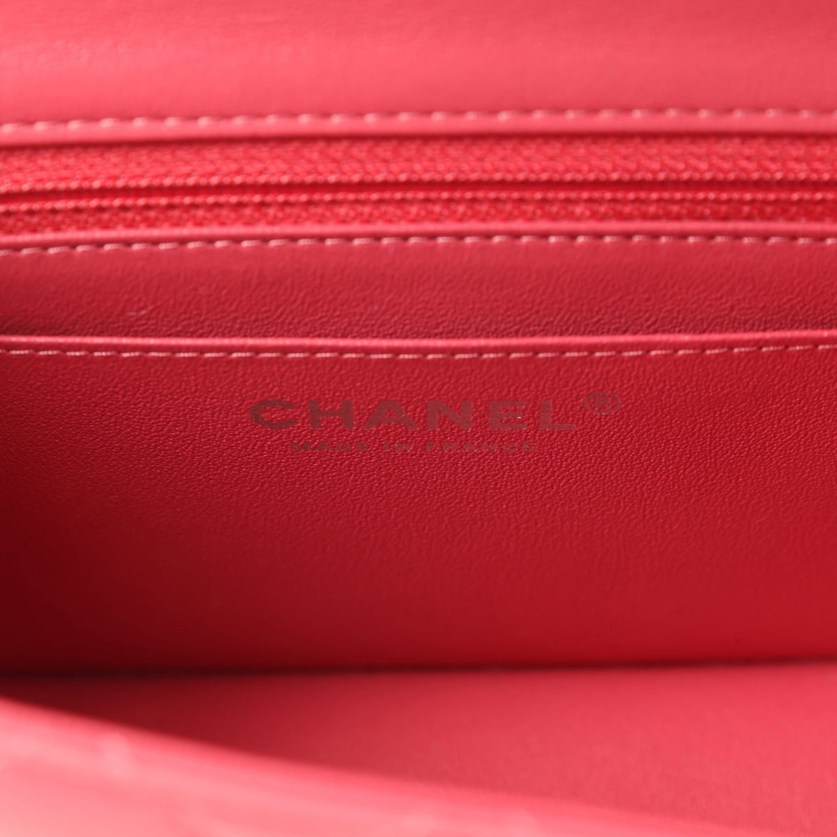 Chanel Mini Classic Square Flap Bag Pink Lambskin Silver Hardware