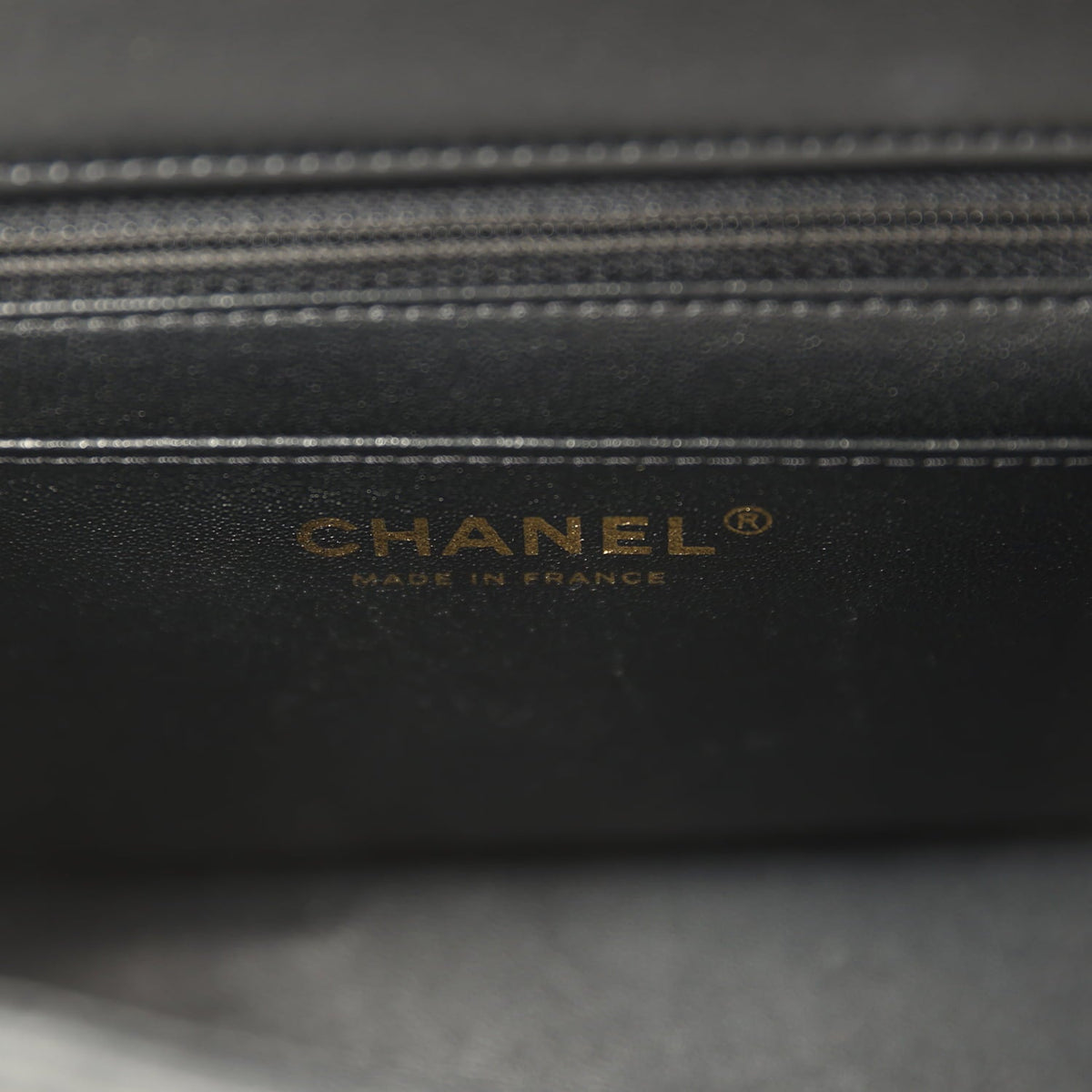 Pre-owned Chanel Mini Chevron Square Flap Bag Black Lambskin Light Gold Hardware