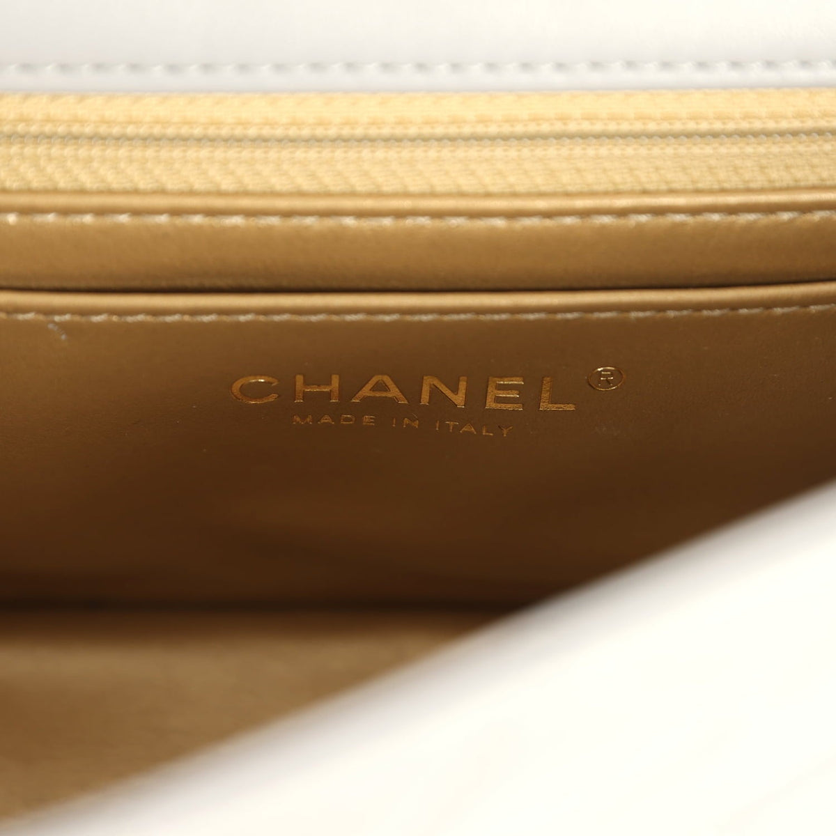 Pre-owned Chanel Mini Pearl Crush Rectangular Flap Bag Grey Lambskin Brushed Gold Hardware