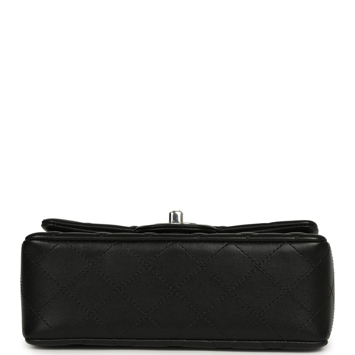 Chanel Mini Classic Rectangular Flap Bag Black Lambskin Silver Hardware