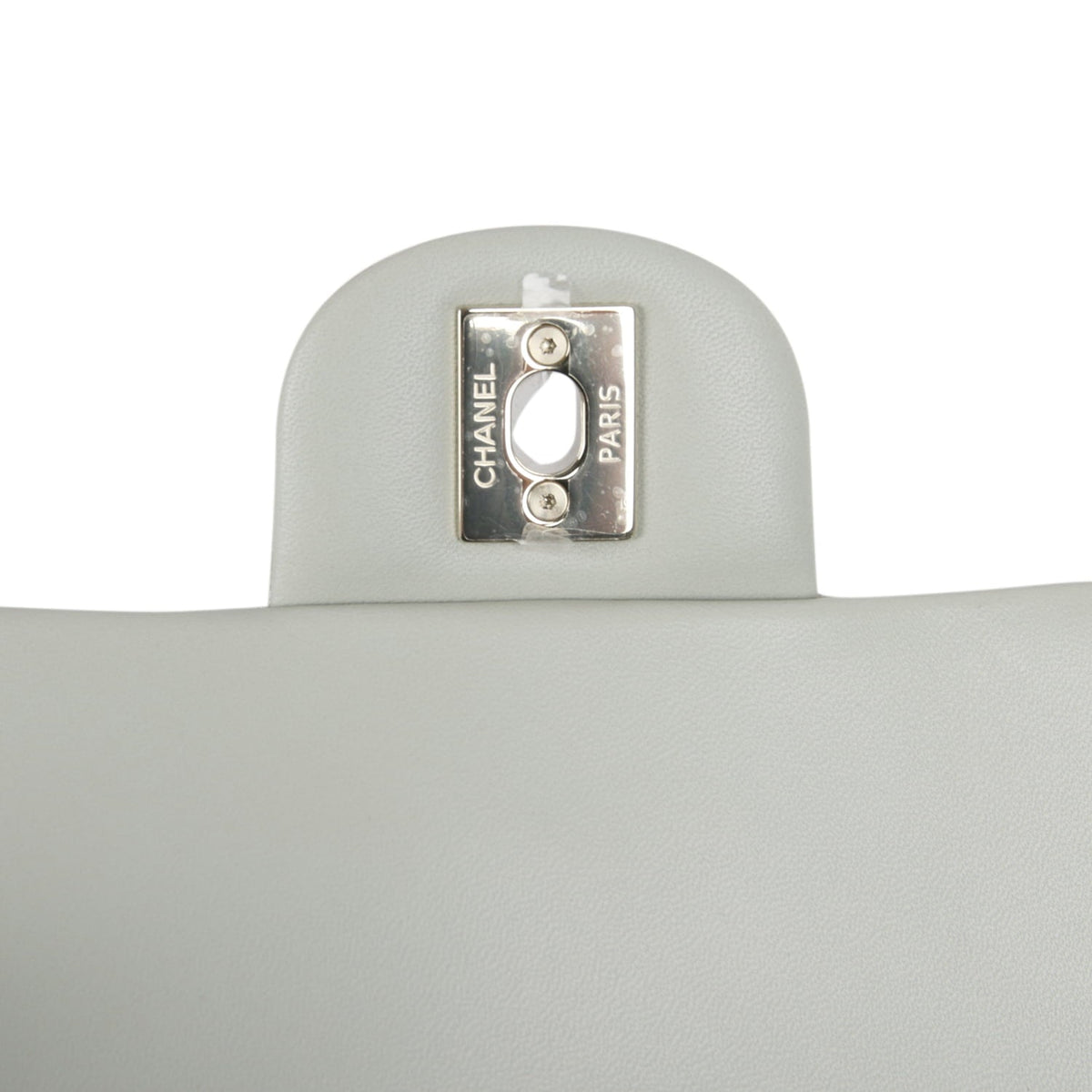 Chanel Mini Classic Rectangular Top Handle Flap Bag Pale Green Lambskin Silver Hardware