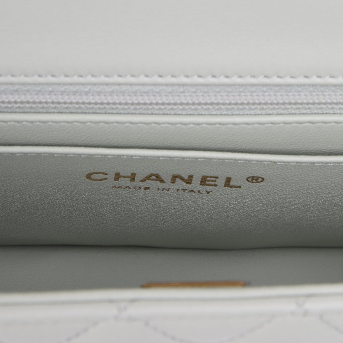 Chanel Mini Classic Rectangular Top Handle Flap Bag Pale Green Lambskin Silver Hardware