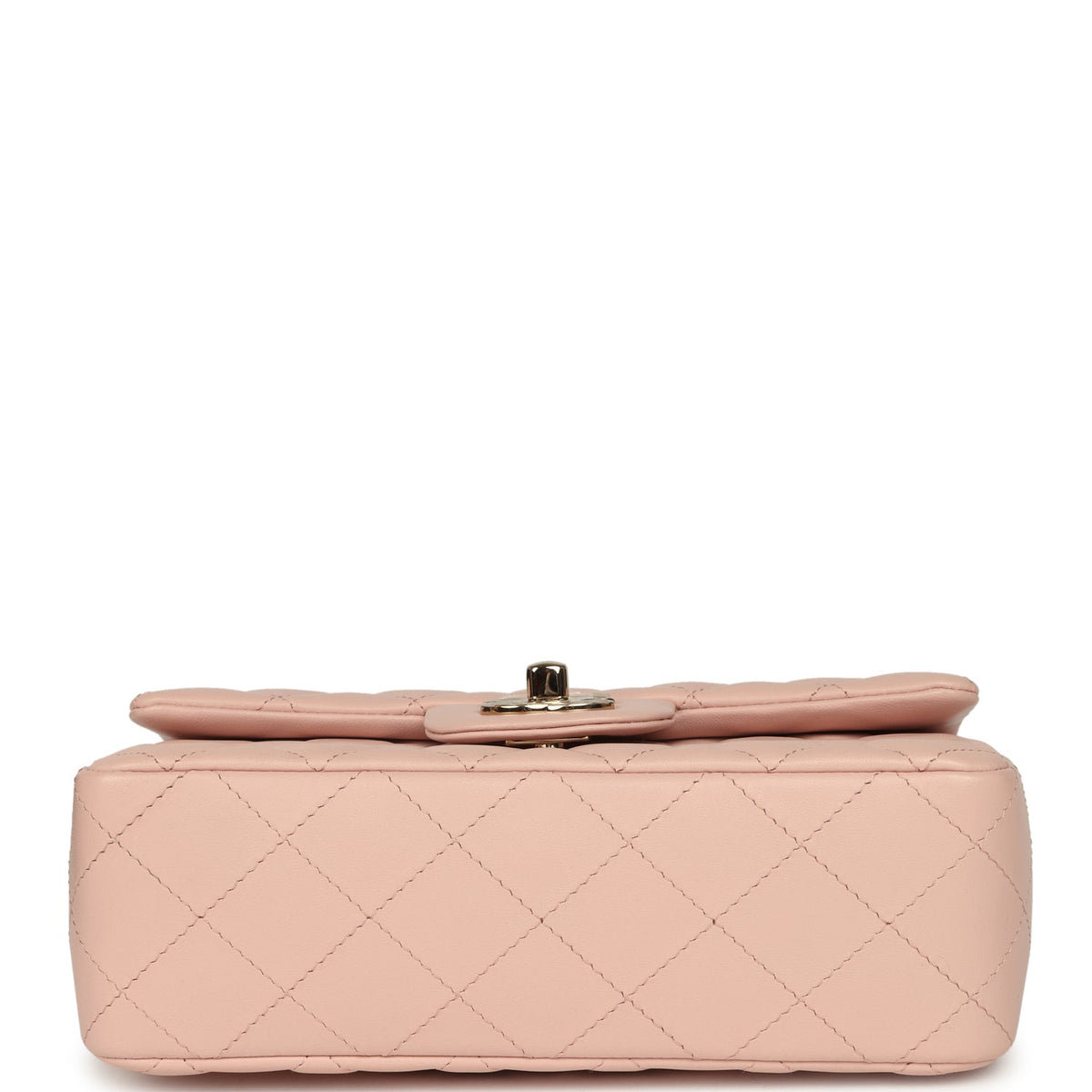 Chanel Mini Classic Rectangular Flap Bag Light Pink Lambskin Light Gold Hardware
