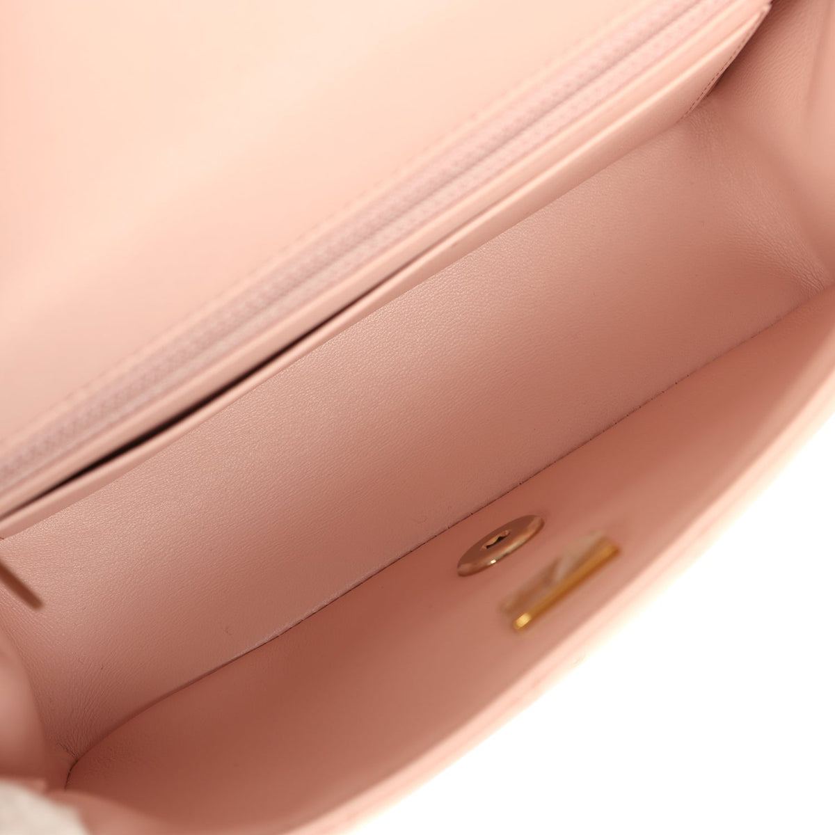Chanel Mini Classic Rectangular Flap Bag Light Pink Lambskin Light Gold Hardware