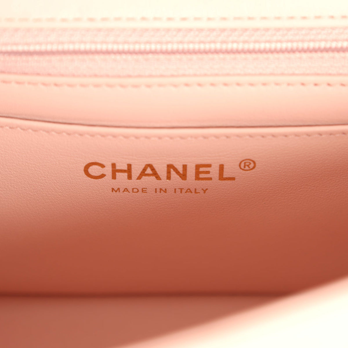 Chanel Mini Classic Rectangular Flap Bag Light Pink Lambskin Light Gold Hardware