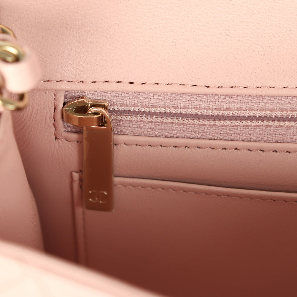 Chanel Mini Classic Rectangular Flap Bag Light Pink Lambskin Light Gold Hardware
