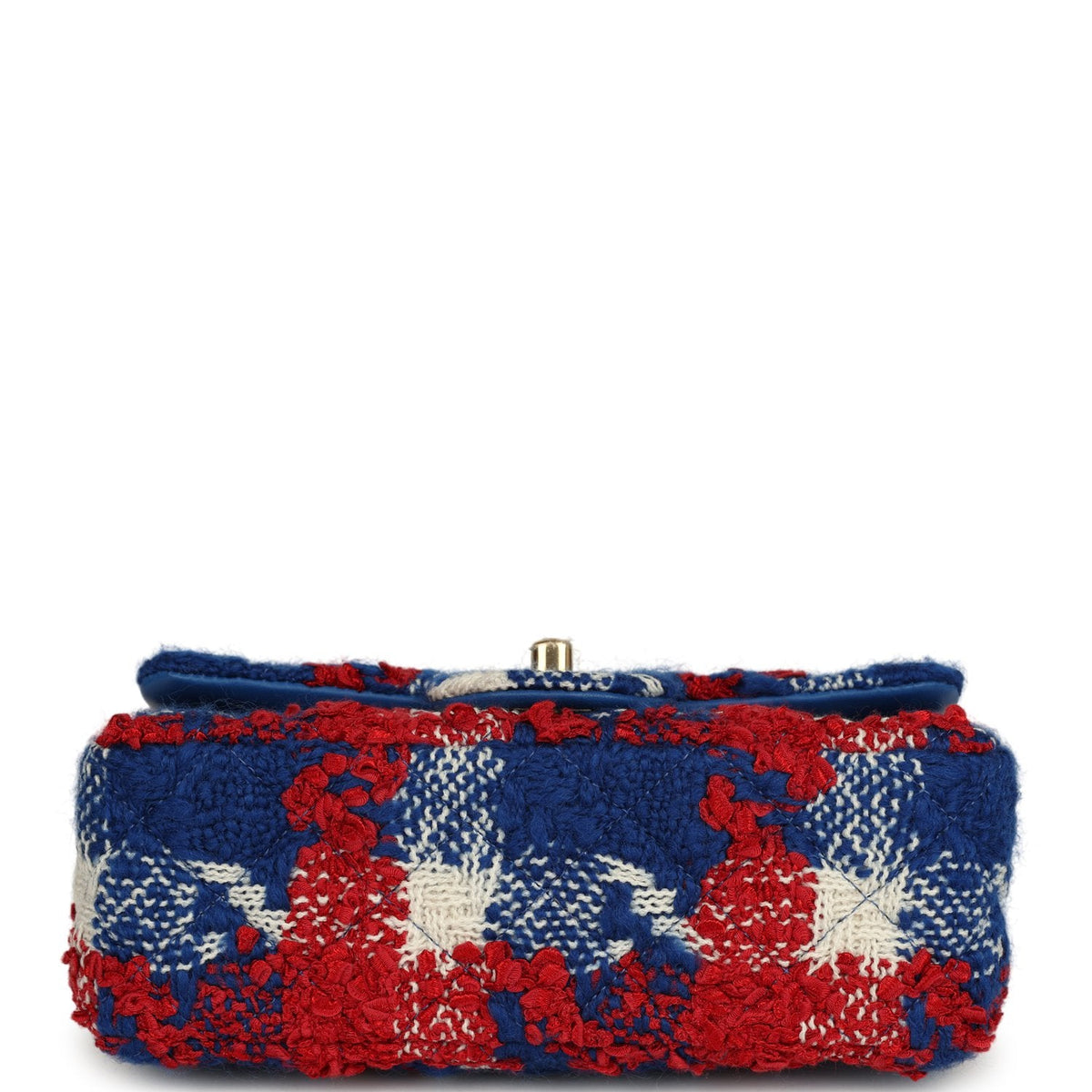 Chanel Mini Classic Rectangular Flap Bag Red, White, Blue Tweed Boucle Gold Hardware