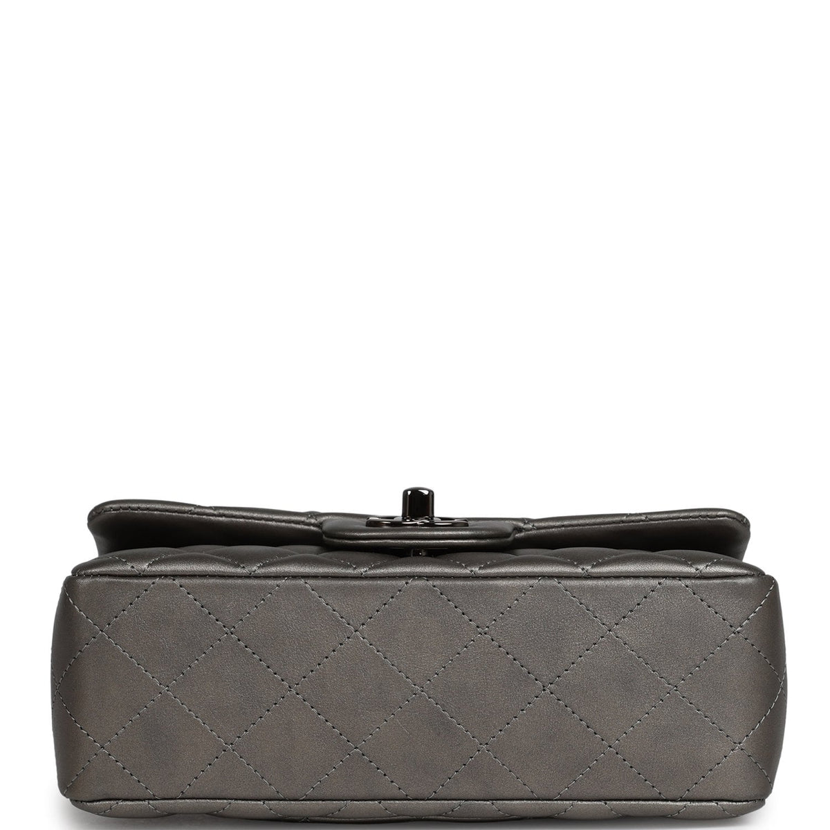 Chanel Mini Classic Rectangular Flap Bag Dark Silver Lambskin Ruthenium Hardware