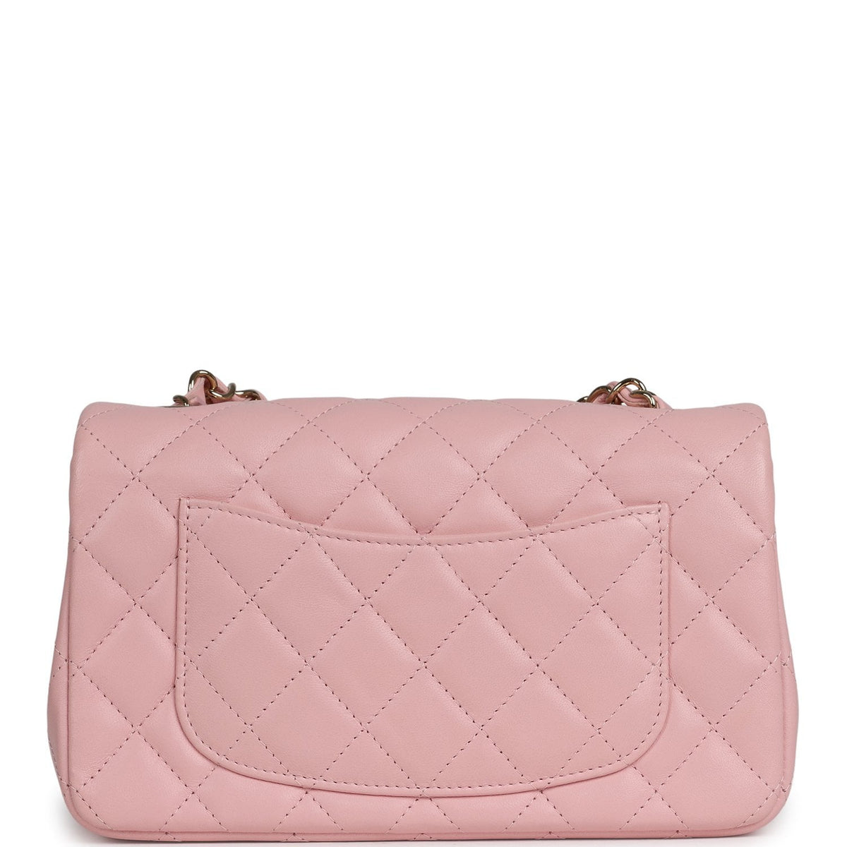 Chanel Mini Classic Rectangular Flap Bag Light Pink Lambskin Light Gold Hardware