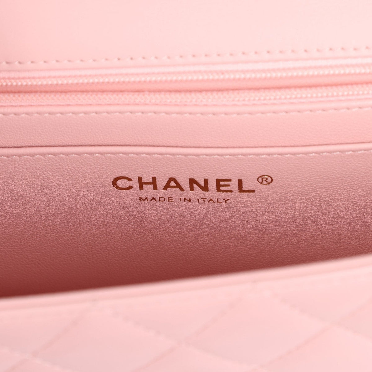 Chanel Mini Classic Rectangular Flap Bag Light Pink Lambskin Light Gold Hardware