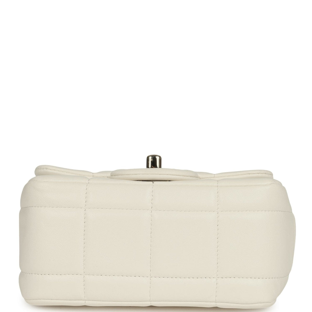 Chanel Monacoco Mini Square Flap Bag White Lambskin Light Gold Hardware