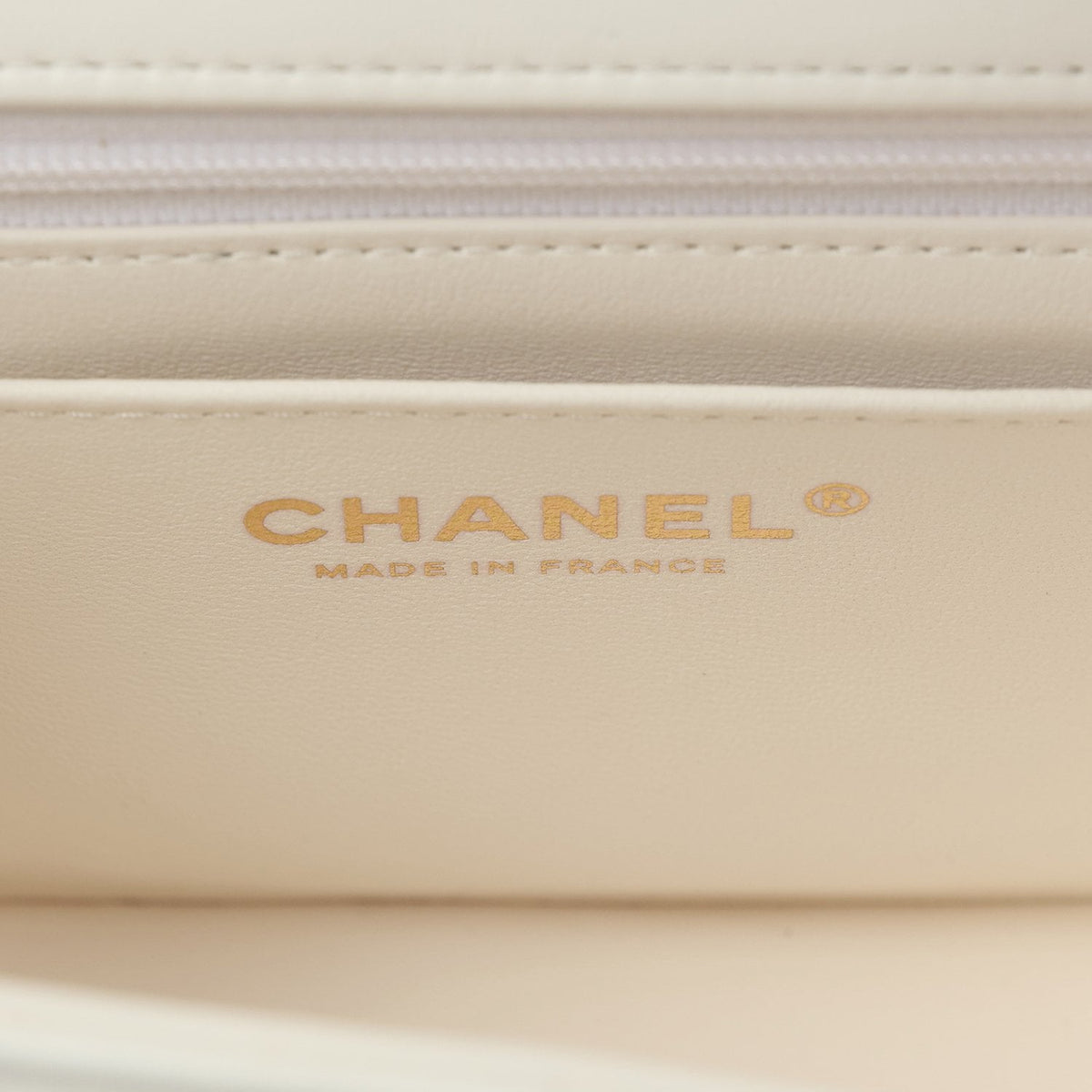Chanel Monacoco Mini Square Flap Bag White Lambskin Light Gold Hardware