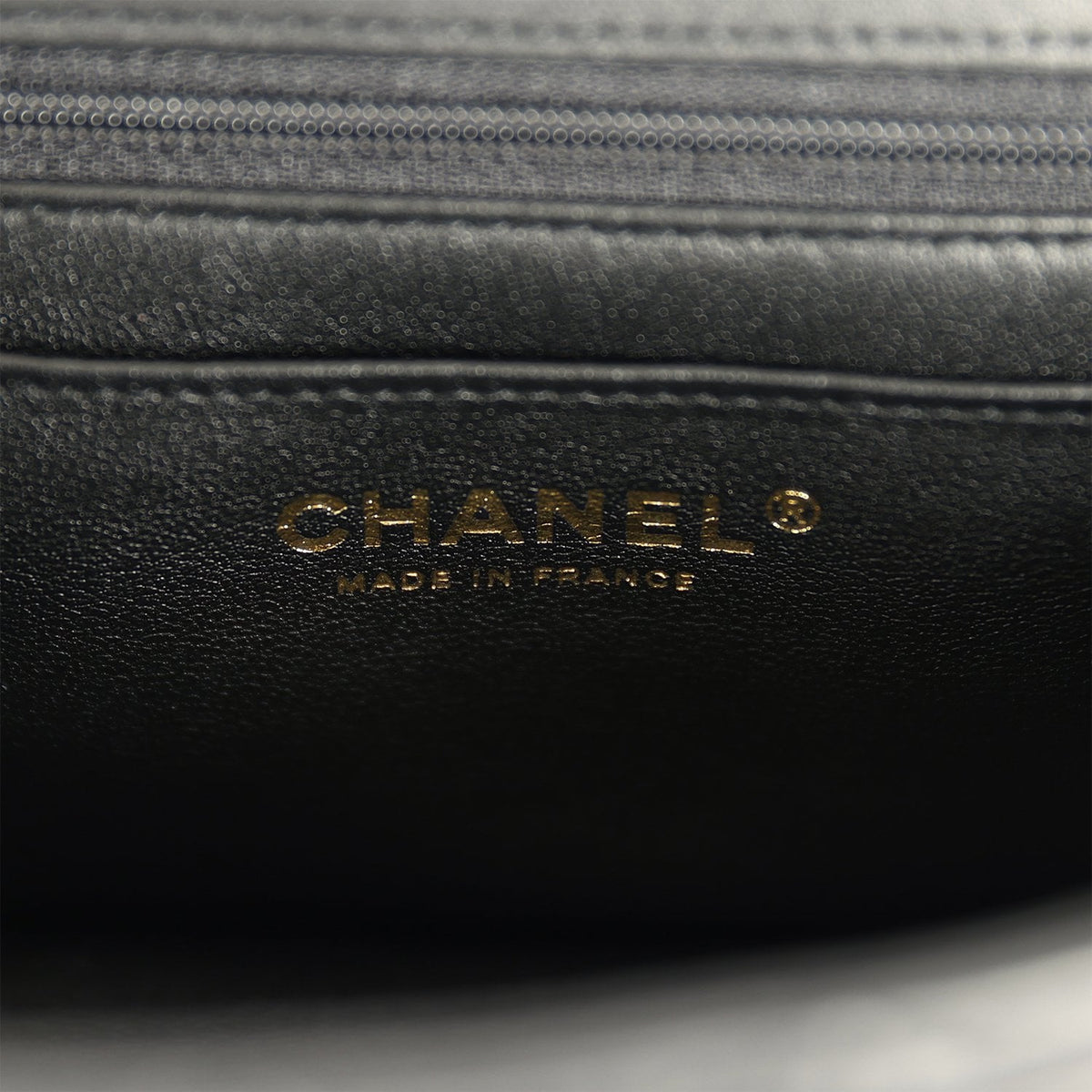 Chanel Mini Classic Rectangular Top Handle Flap Bag Black Lambskin Light Gold Hardware