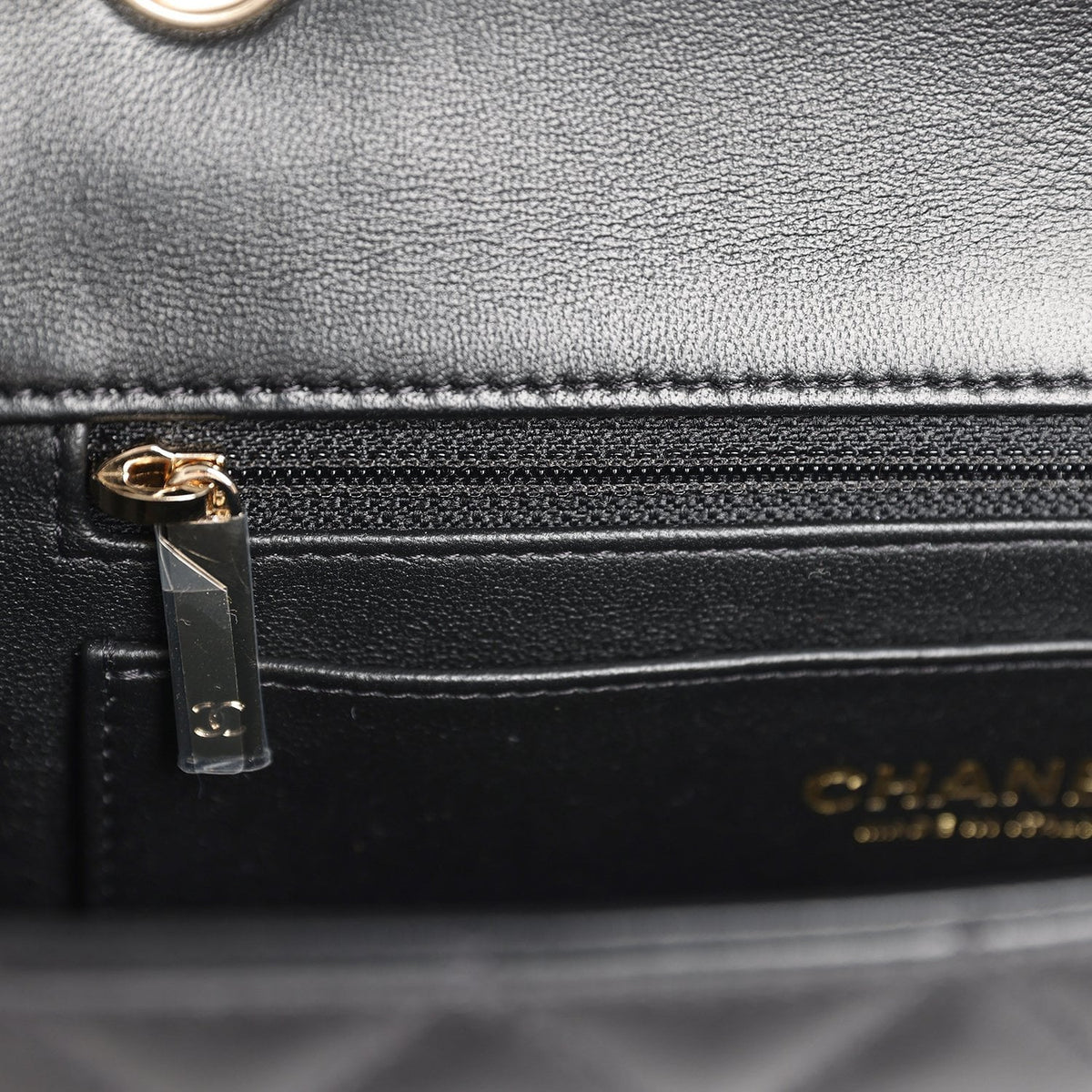 Chanel Mini Classic Rectangular Flap Bag Black Lambskin Light Gold Hardware