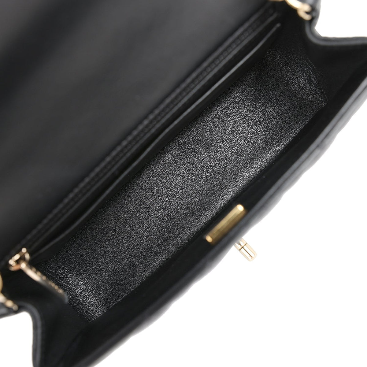 Chanel Mini Classic Rectangular Flap Bag Black Lambskin Light Gold Hardware