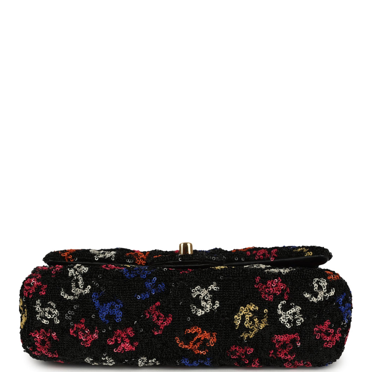 Pre-owned Chanel Mini Rectangular Flap Bag Black, Multi Sequin Gold Hardware