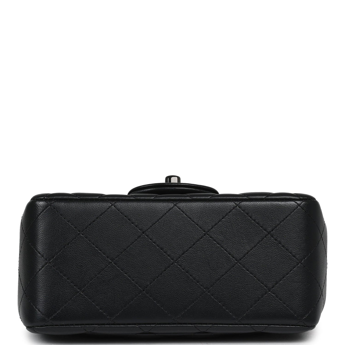 Pre-owned Chanel Mini Classic Square Flap Bag So Black Lambskin Black Hardware