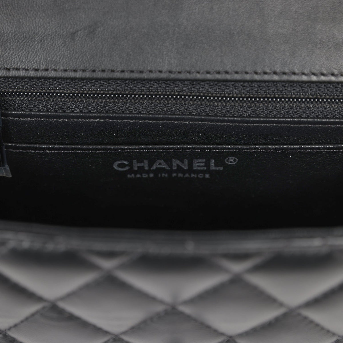 Pre-owned Chanel Mini Classic Square Flap Bag So Black Lambskin Black Hardware